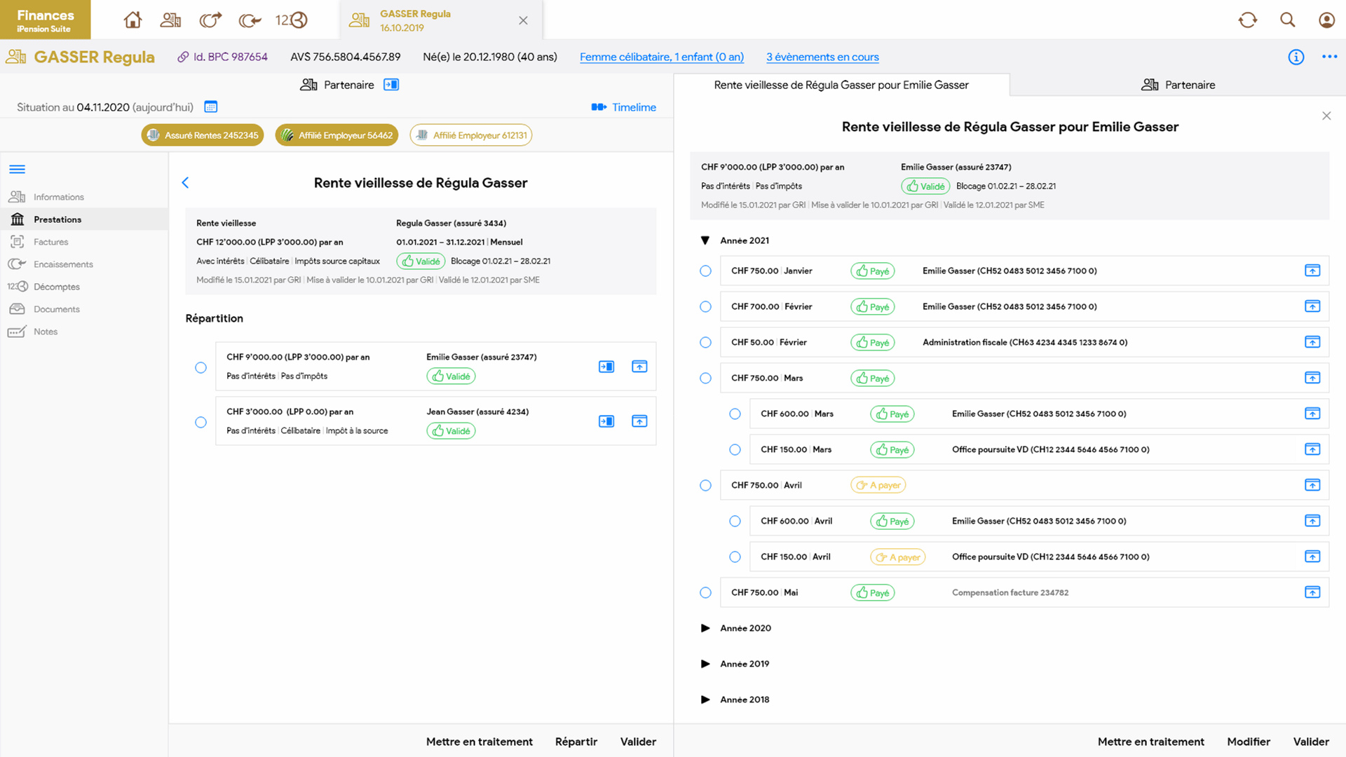 iPension Finances application