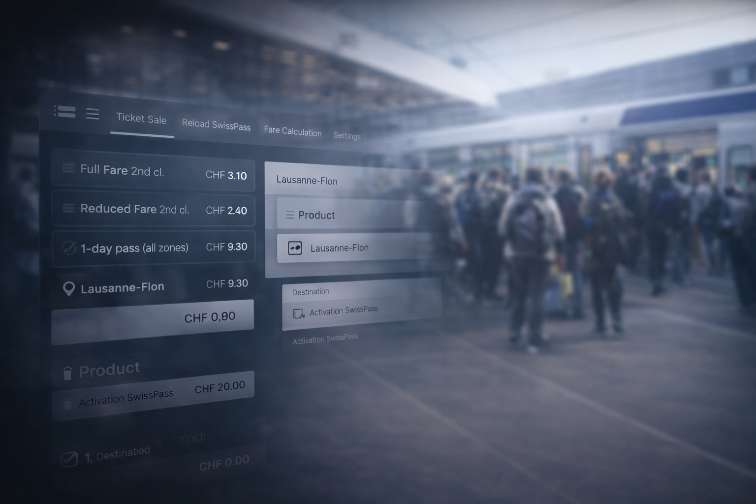 Lausanne ticketing interface